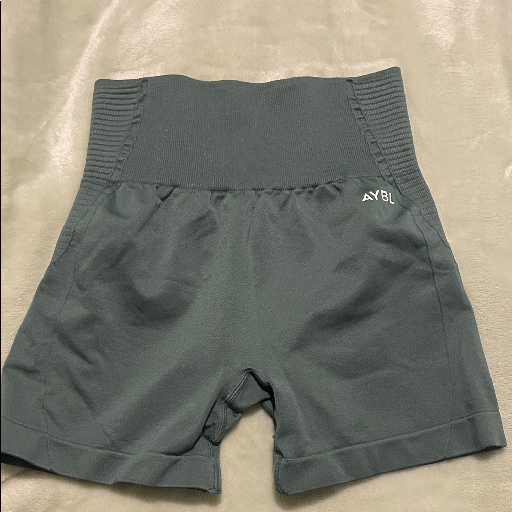 AYBL Women's Green High Waisted Shorts